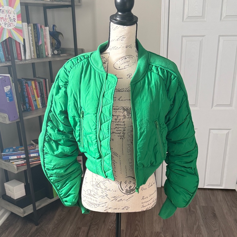 Vibrant Green Bomber Jacket